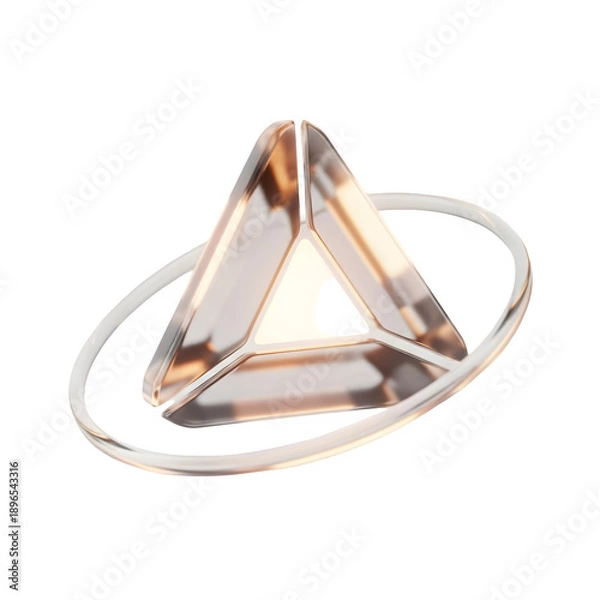 Obraz Modern rose gold triangle ring with sleek design
