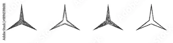 Fototapeta Sketch triangle star shape design set