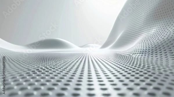 Obraz clean digital points and tech grid on white