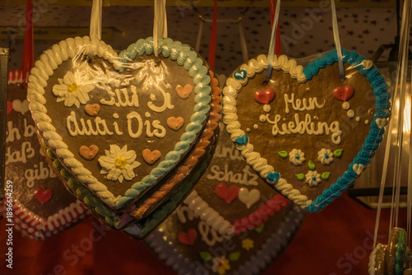 Obraz Bayerische Lebkuchenherzen