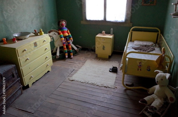 Obraz Inside a preserved children's bedroom in the Humberstone Saltpeter Works