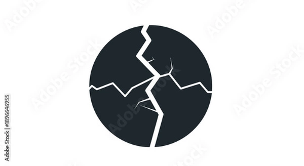 Fototapeta Cracked Circle Icon Design Element.