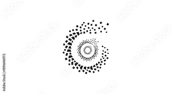 Fototapeta Black and white swirling dot pattern.