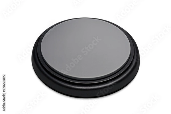 Obraz Round black and gray button isolated on transparent background