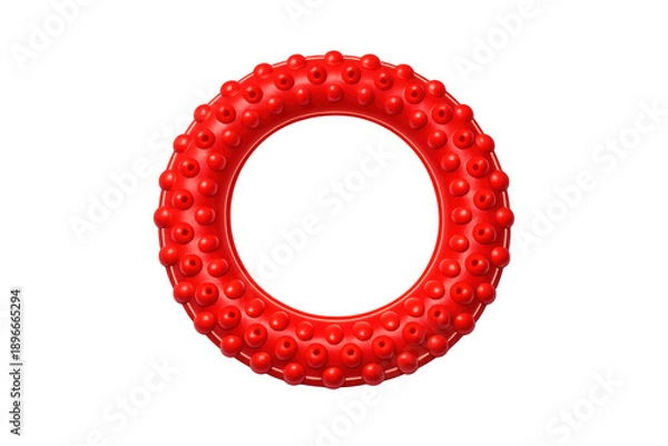 Obraz Red rubber textured exercise ring on transparent background