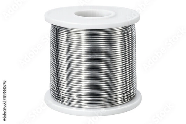 Obraz Solder wire spool on a transparent background