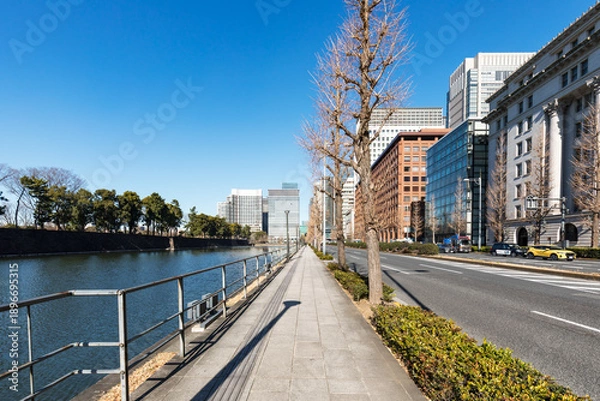 Fototapeta (東京都ｰ都市風景)青空の日比谷ビル群５