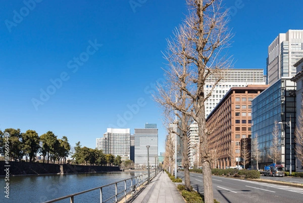Fototapeta (東京都ｰ都市風景)青空の日比谷ビル群９