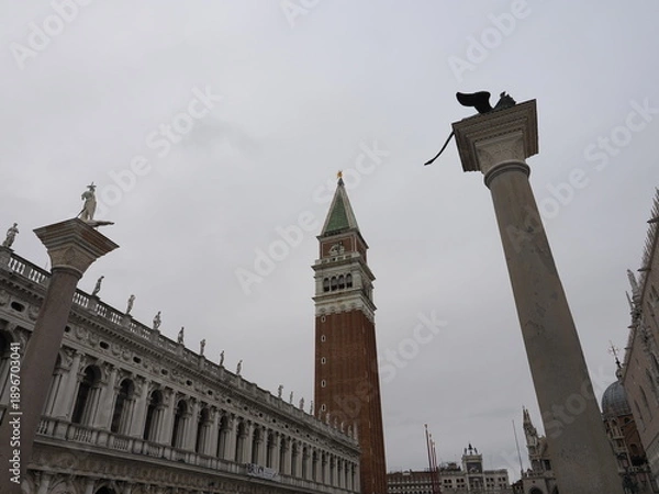 Obraz イタリア　世界遺産ヴェネツィア　サン・マルコの鐘楼