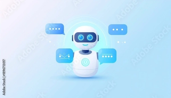 Fototapeta AI Chatbot Virtual Assistant Interface