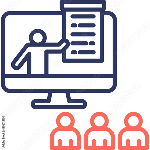 Fototapeta Web Based Learning line color icon