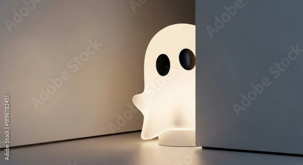 Obraz Ghost Lamp Illuminating from Behind a Wall.