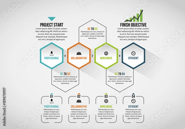 Obraz Hexagonal Tile Infographic 4