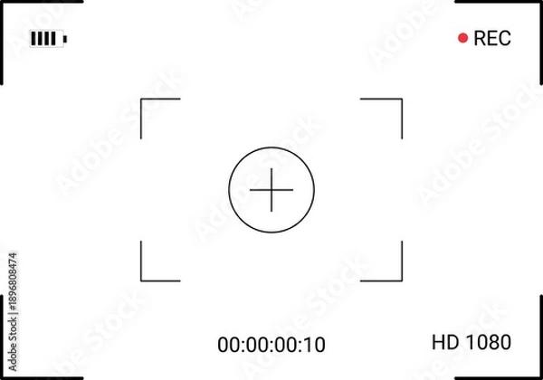 Obraz Camera Viewfinder Recording Screen Interface with REC Indicator and Focus Target