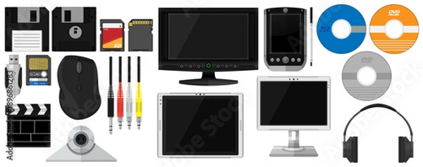 Fototapeta Various Electronic Devices and Gadgets Models