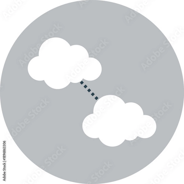 Fototapeta Cloud computing icon on blue background with cloud and communication elements