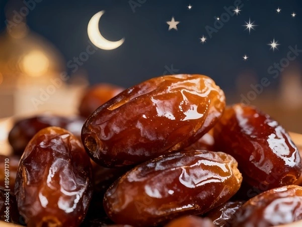 Obraz Premium dates with an aesthetic Ramadan background 