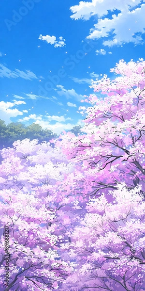 Obraz 鮮やかに咲く桜と青空