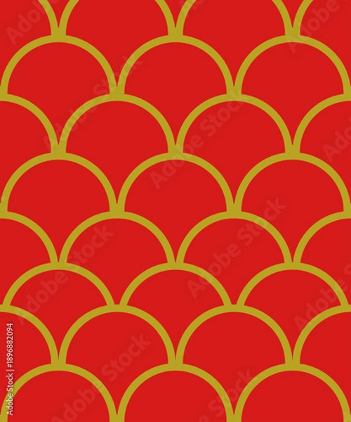 Fototapeta Abstract red circle pattern wallpaper background vector illustration.Retro art pattern background	