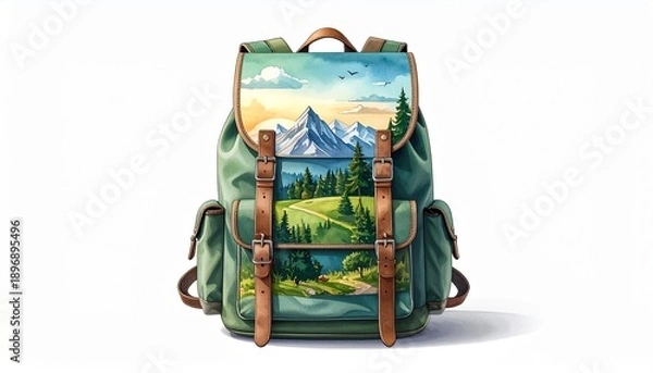 Fototapeta backpack isolated on white