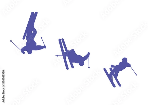 Obraz フリースタイルスキー回転イラスト