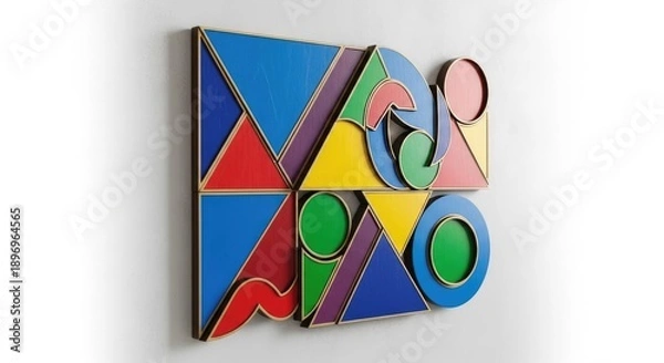 Obraz Geometric Abstract Art Composition on Wall.