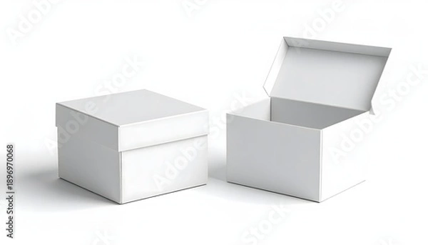 Obraz White Boxes with Open Lid and Closed.