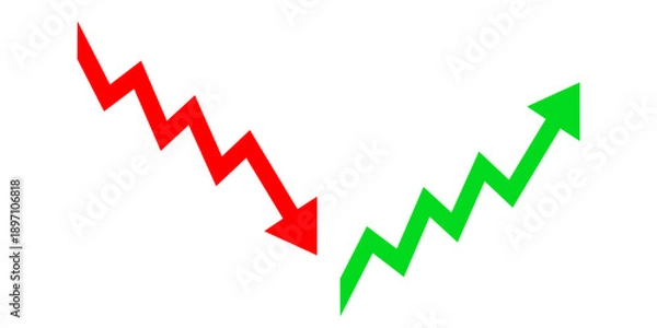 Obraz Graph going Up and Down sign