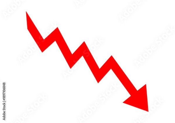 Obraz Graph going Down sign