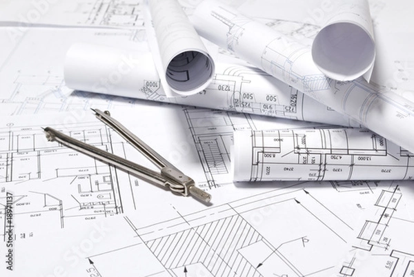 Fototapeta Drawing and various tools