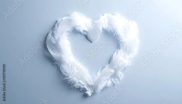 Obraz Soft White Feathers Formed into a Delicate Heart Shape.