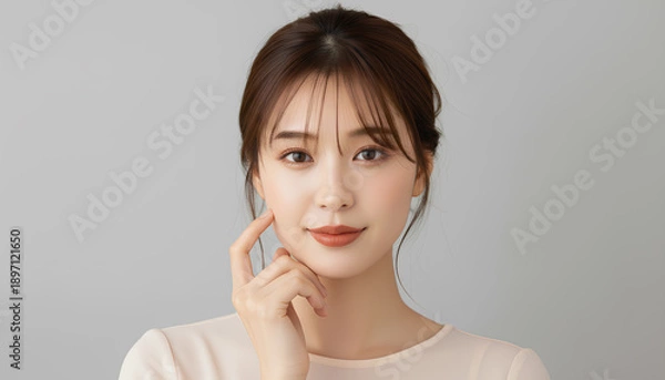 Obraz 上品なメイクの大人かわいい女性の美容ポートレート (Soft Radiance Portrait Series)	