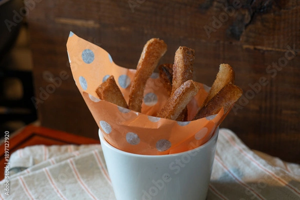 Obraz パンの耳, ラスク, おやつ, 揚げ菓子, 食パン,