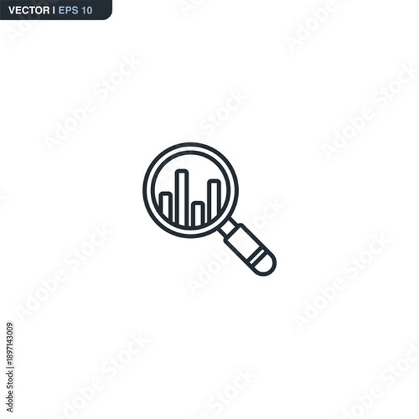 Obraz Analysis statistics, linear style sign for mobile concept and web design