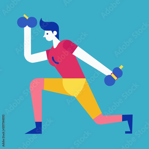 Obraz man running on treadmill