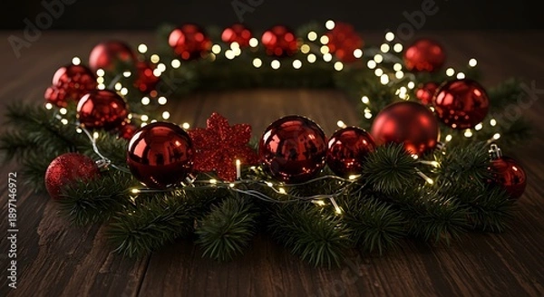 Obraz Crimson Christmas Glow