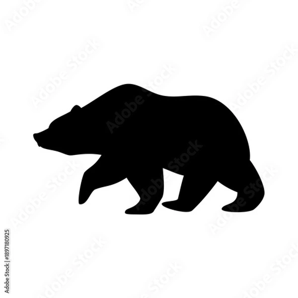 Obraz Bear animal silhouette. Vector image