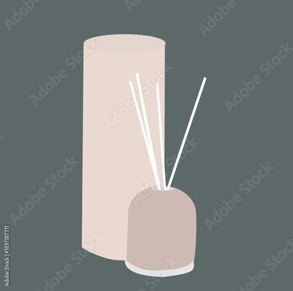 Obraz Aromatherapy Diffuser,Aromatherapy diffuser jars. Aroma diffusers with bamboo sticks,