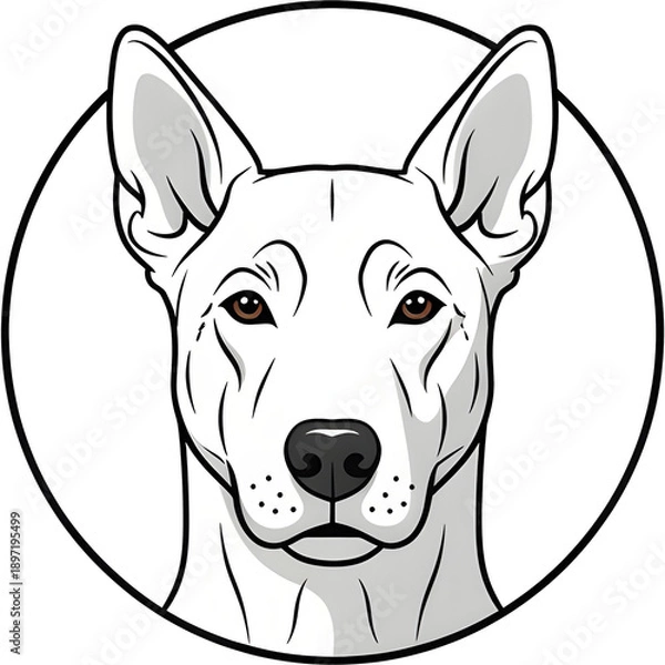 Obraz Loyal dog logo inside circle frame