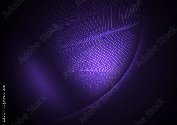 Fototapeta Abstract waves piercing a violet background