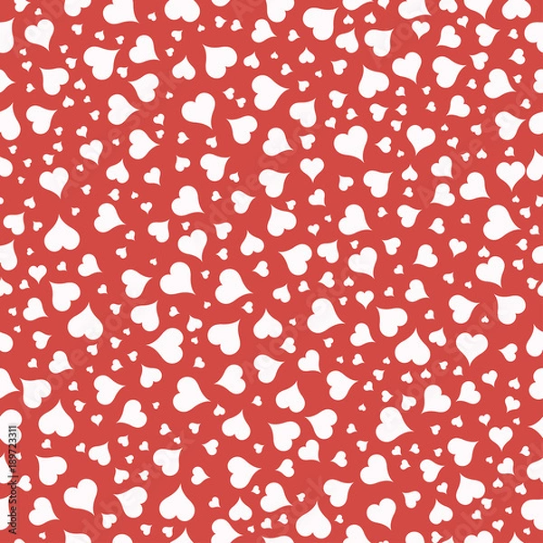 Fototapeta Beautiful romantic seamless pattern with hearts