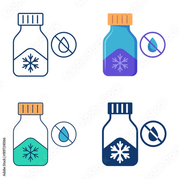 Obraz Freeze drying icon set