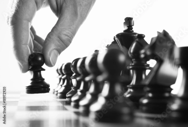 Obraz chess player first move