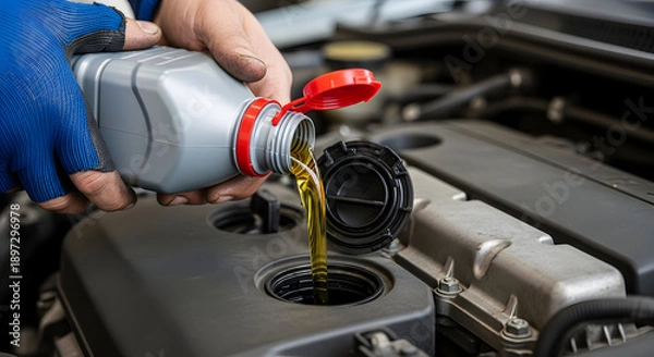 Obraz pouring engine oil