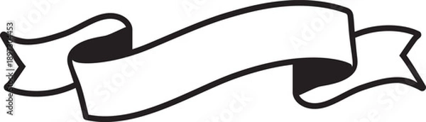 Obraz 黒色のモダンなリボンフレーム シックな見出しバナー 冠婚葬祭・高級感・ベクター素材