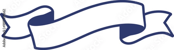 Obraz ネイビーのクラシックなリボンフレーム 信頼感のある見出しバナー