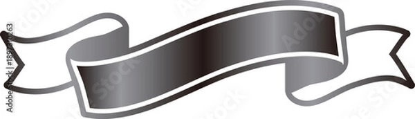 Obraz シルバーの洗練されたリボンフレーム 光沢感のある見出しバナー