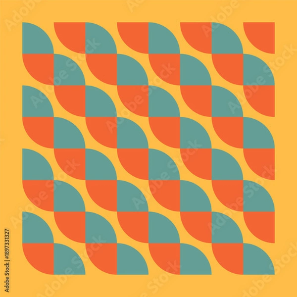 Obraz Seamless retro pattern with stripes on yellow background.