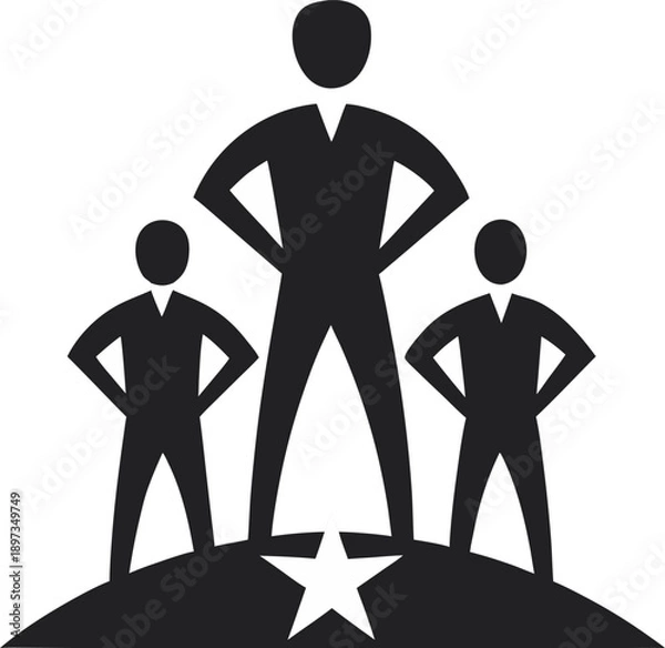 Obraz teamwork silhouette   vector  on white background 