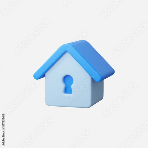 Obraz 3d Realistic House Lock vector illustration